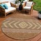 Edge Collections - 8' - Orange - Southwestern Style Washable Round Area Rug - 1 Piece
